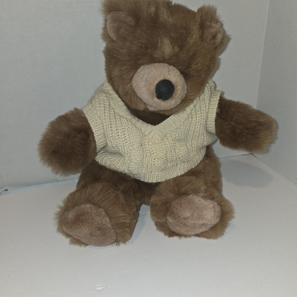 Vtg Commonwealth Large Plush Brown Bear 16" Seating Down